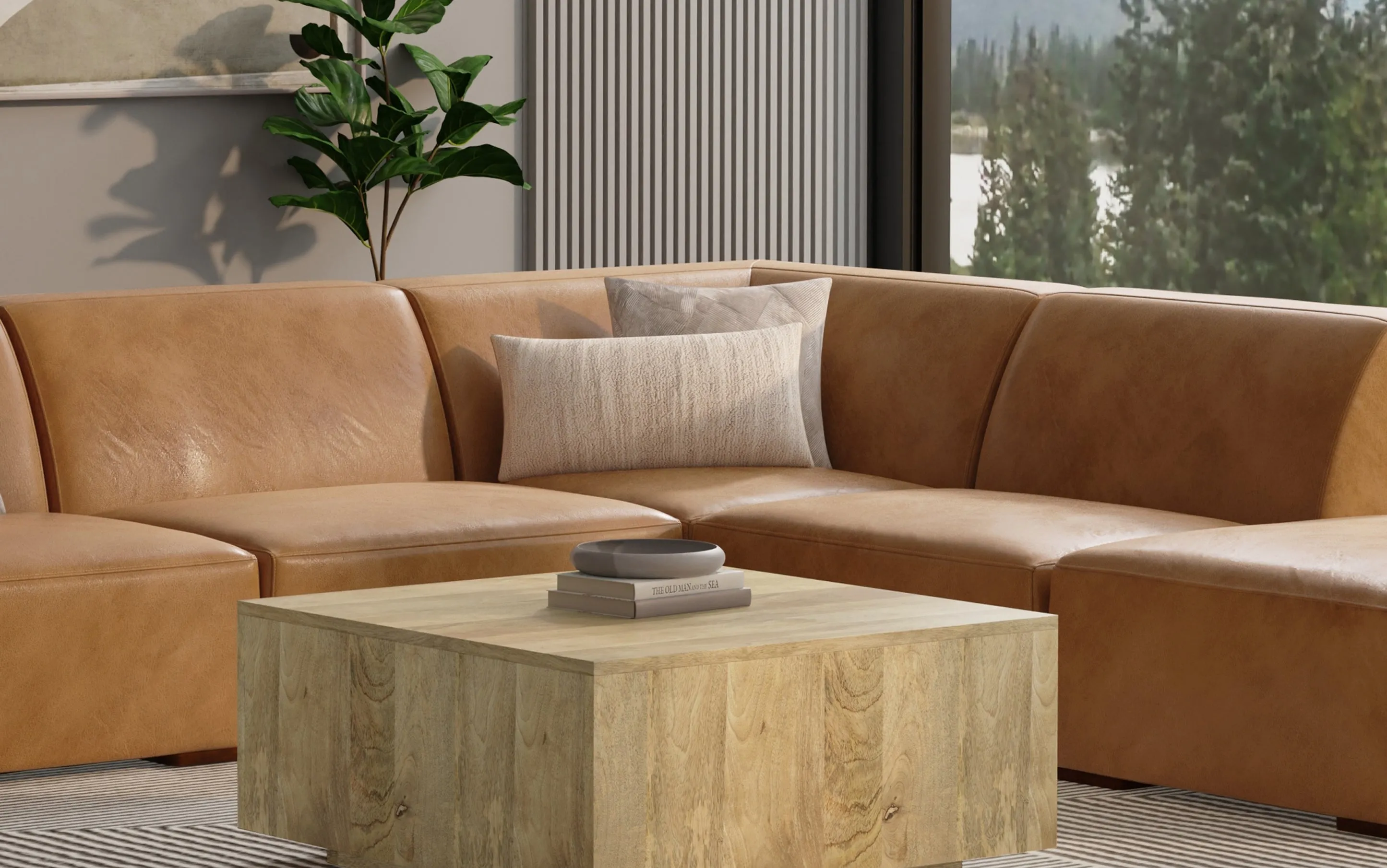 Rex Corner Module in Genuine Leather