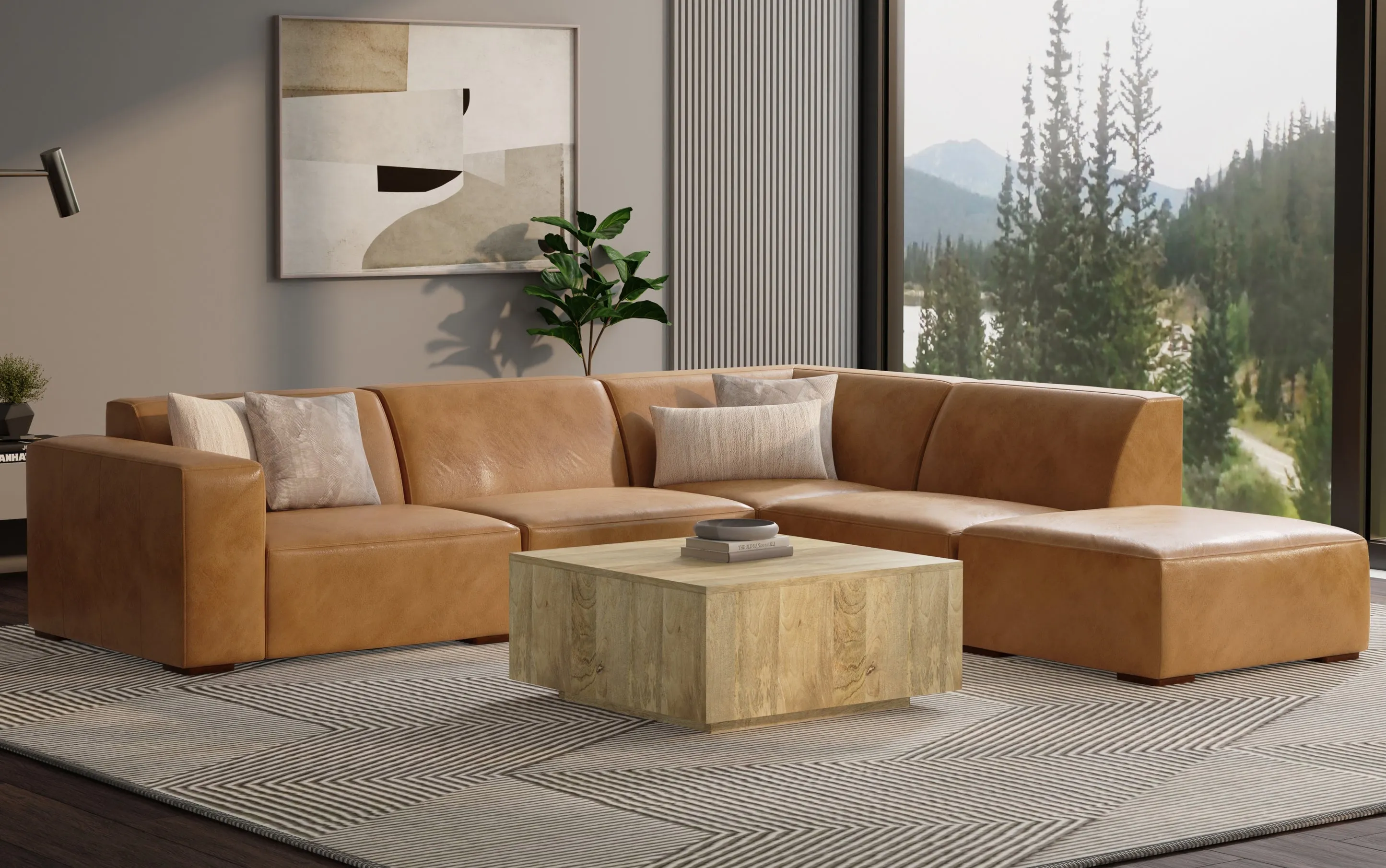 Rex Corner Module in Genuine Leather