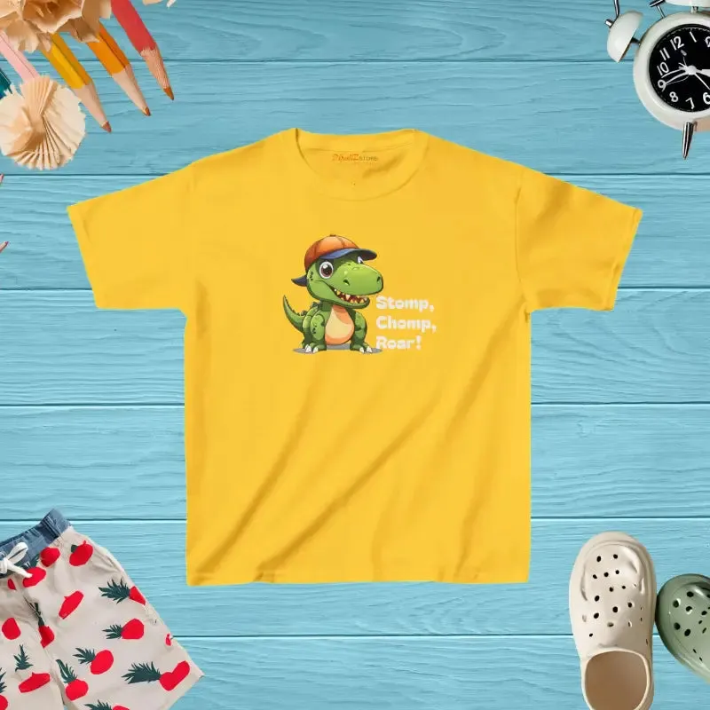 Roaring Dinosaur Heavy Cotton Tee for Kids