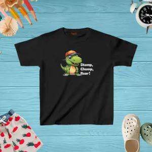 Roaring Dinosaur Heavy Cotton Tee for Kids