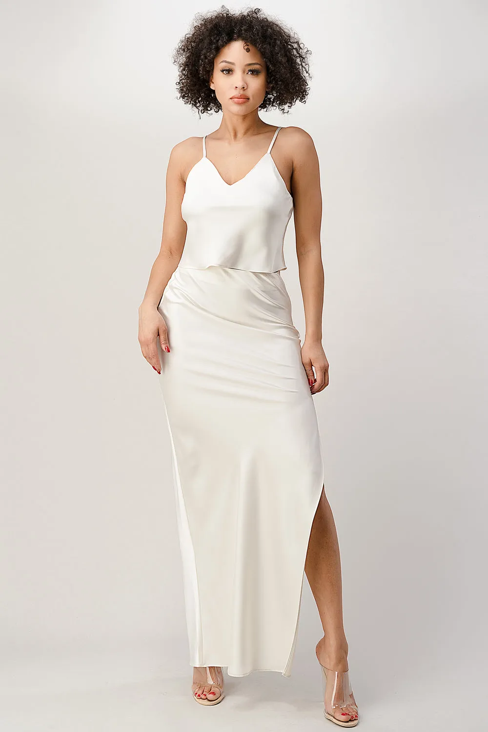Romantic Two Piece Satin Set