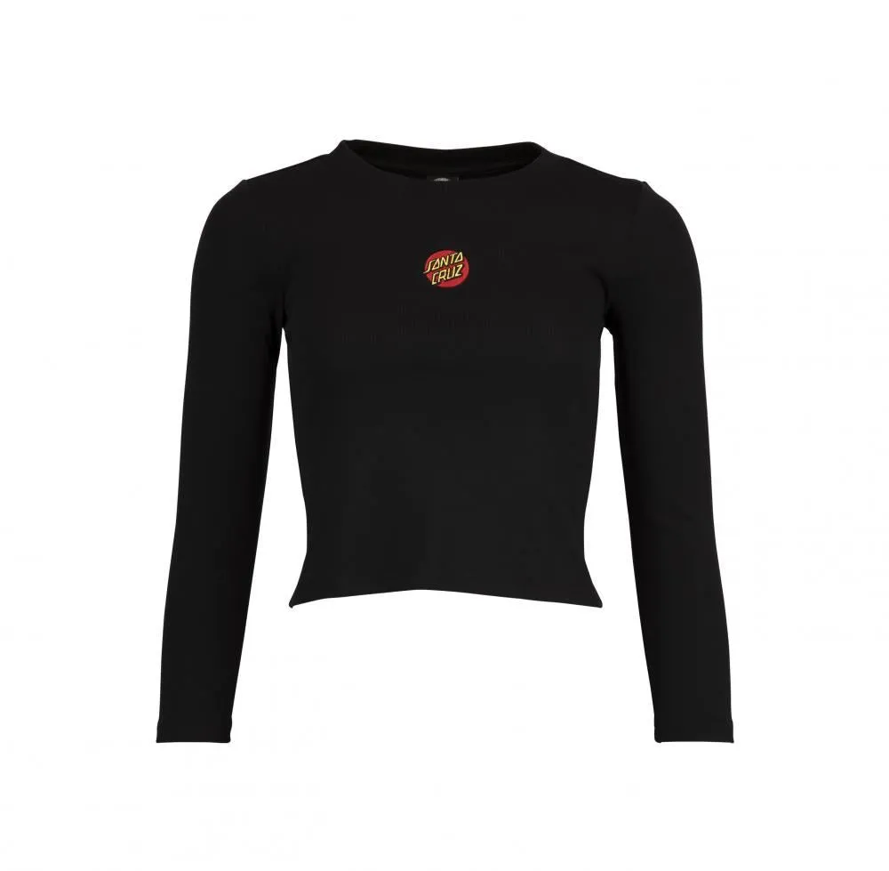 Santa Cruz Womens L/S T-Shirt Classic Dot Front L/S T-Shirt - Black
