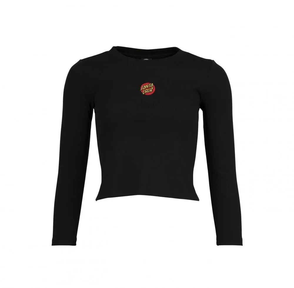 Santa Cruz Womens L/S T-Shirt Classic Dot Front L/S T-Shirt - Black