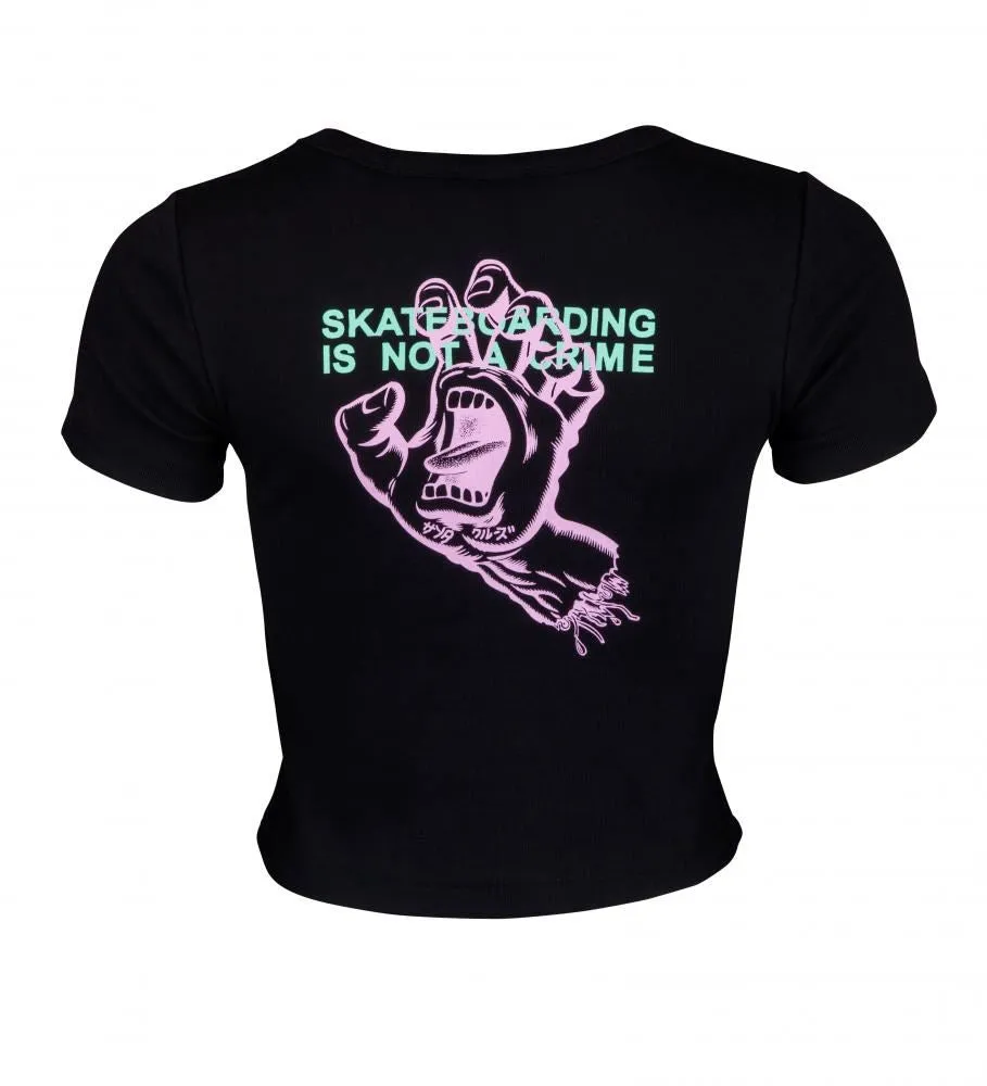 Santa Cruz Womens T-Shirt Crime Hand T-Shirt - Black