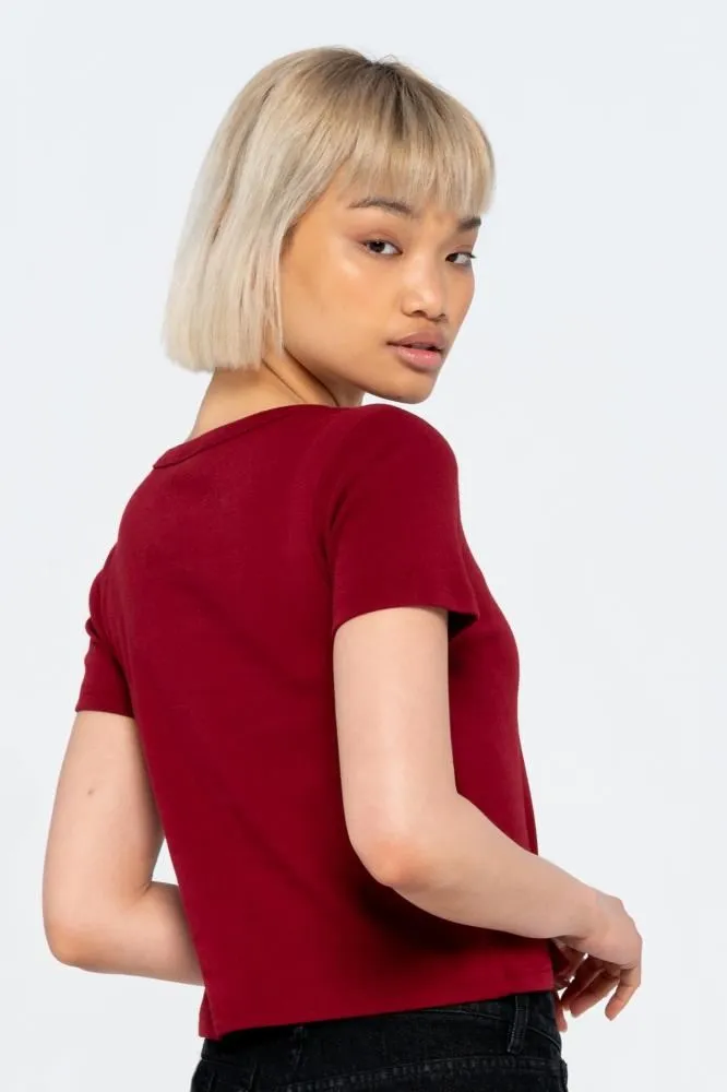 Santa Cruz Womens T-Shirt Heart Strip T-Shirt - Ruby Red