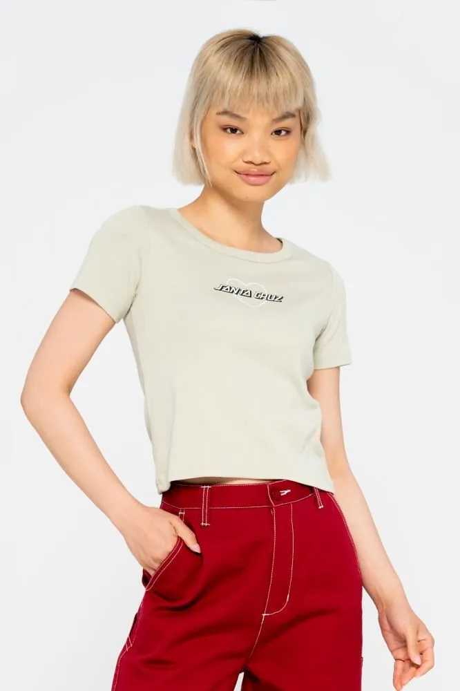 Santa Cruz Womens T-Shirt Heart Strip T-Shirt - Silver