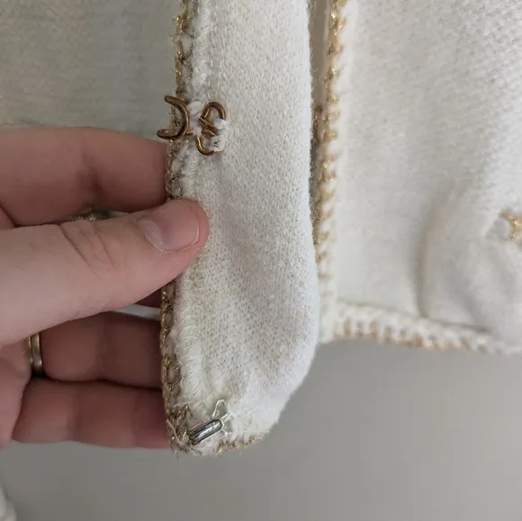 Saylor Walda Tweed Cream Cardigan Size M