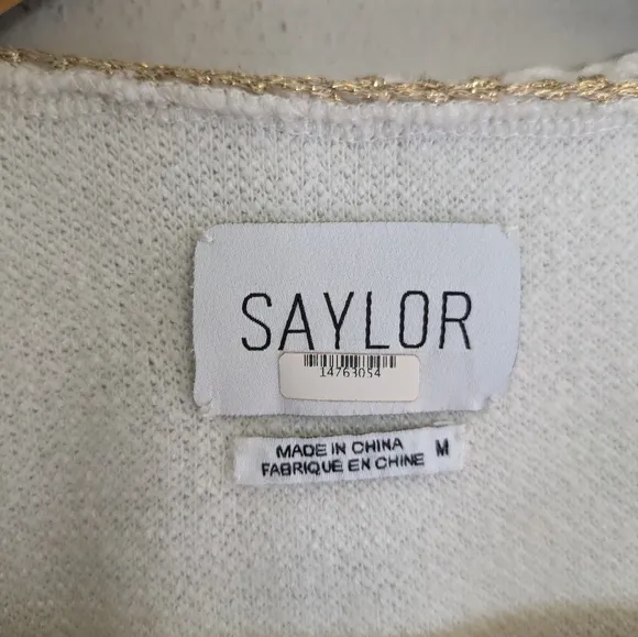 Saylor Walda Tweed Cream Cardigan Size M