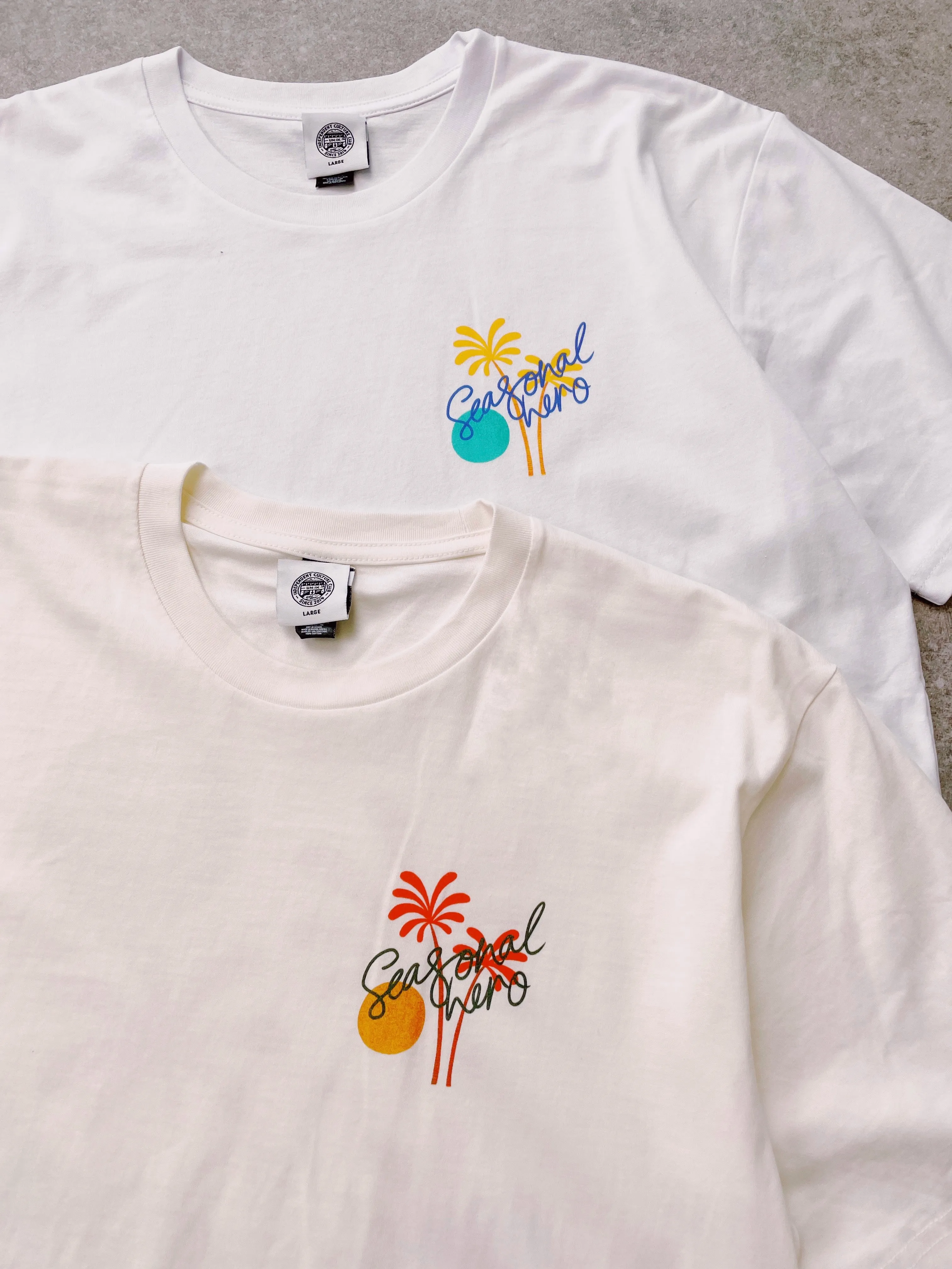 Seasonal Hero 'Palms' Tee - Natural