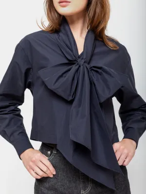 Shirt with Detachable Tie Scarf