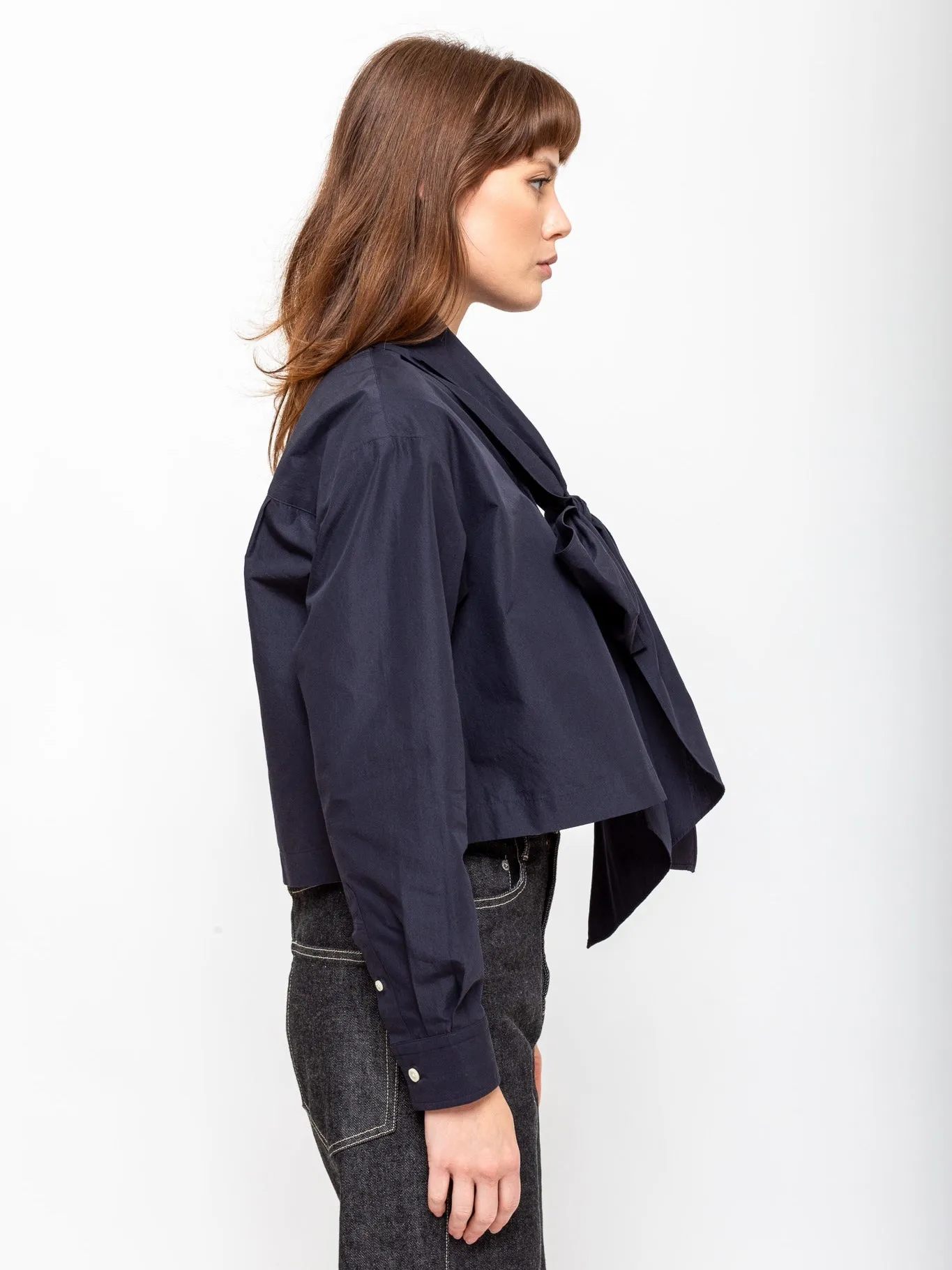 Shirt with Detachable Tie Scarf