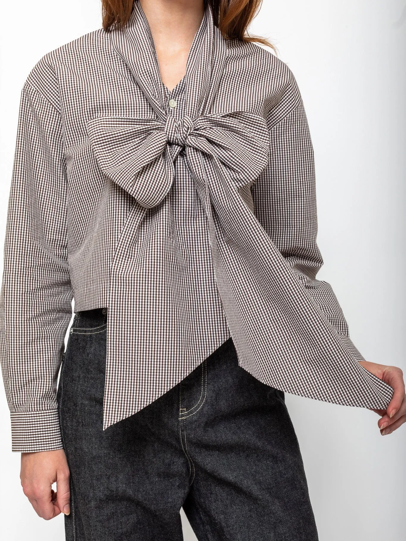 Shirt with Detachable Tie Scarf
