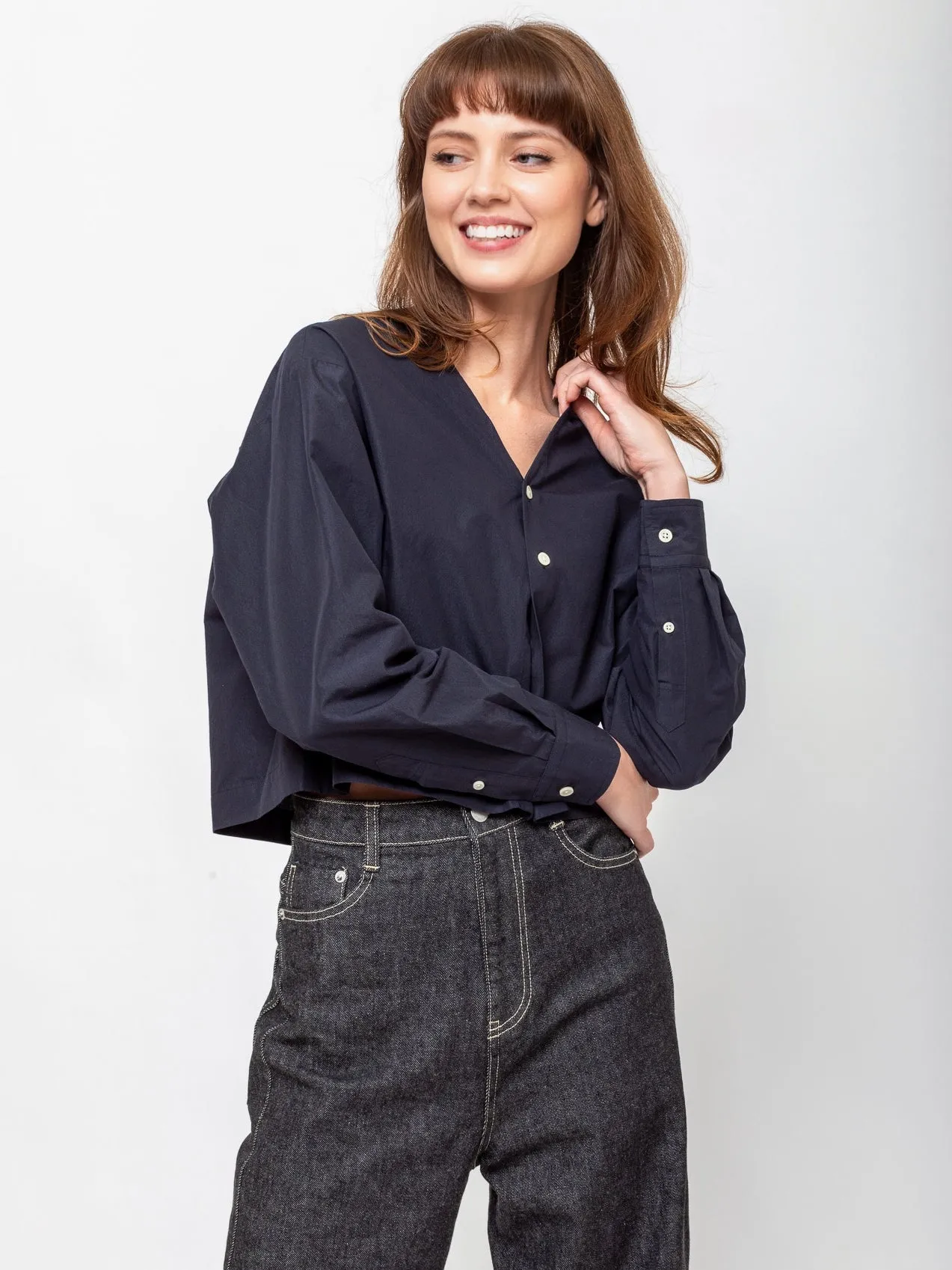 Shirt with Detachable Tie Scarf