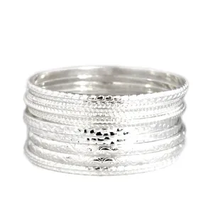 SILVER BANGLES  #HB9635_SILVER (EC9)