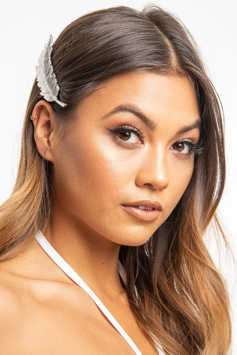 Silver Feather Hair Clip - Aakanksha