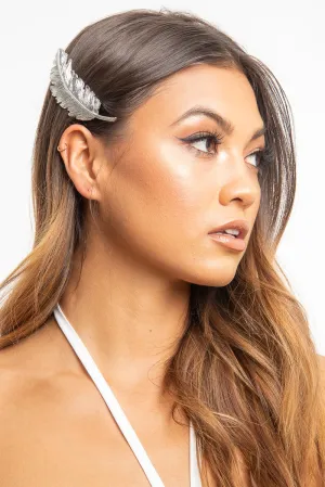 Silver Feather Hair Clip - Aakanksha