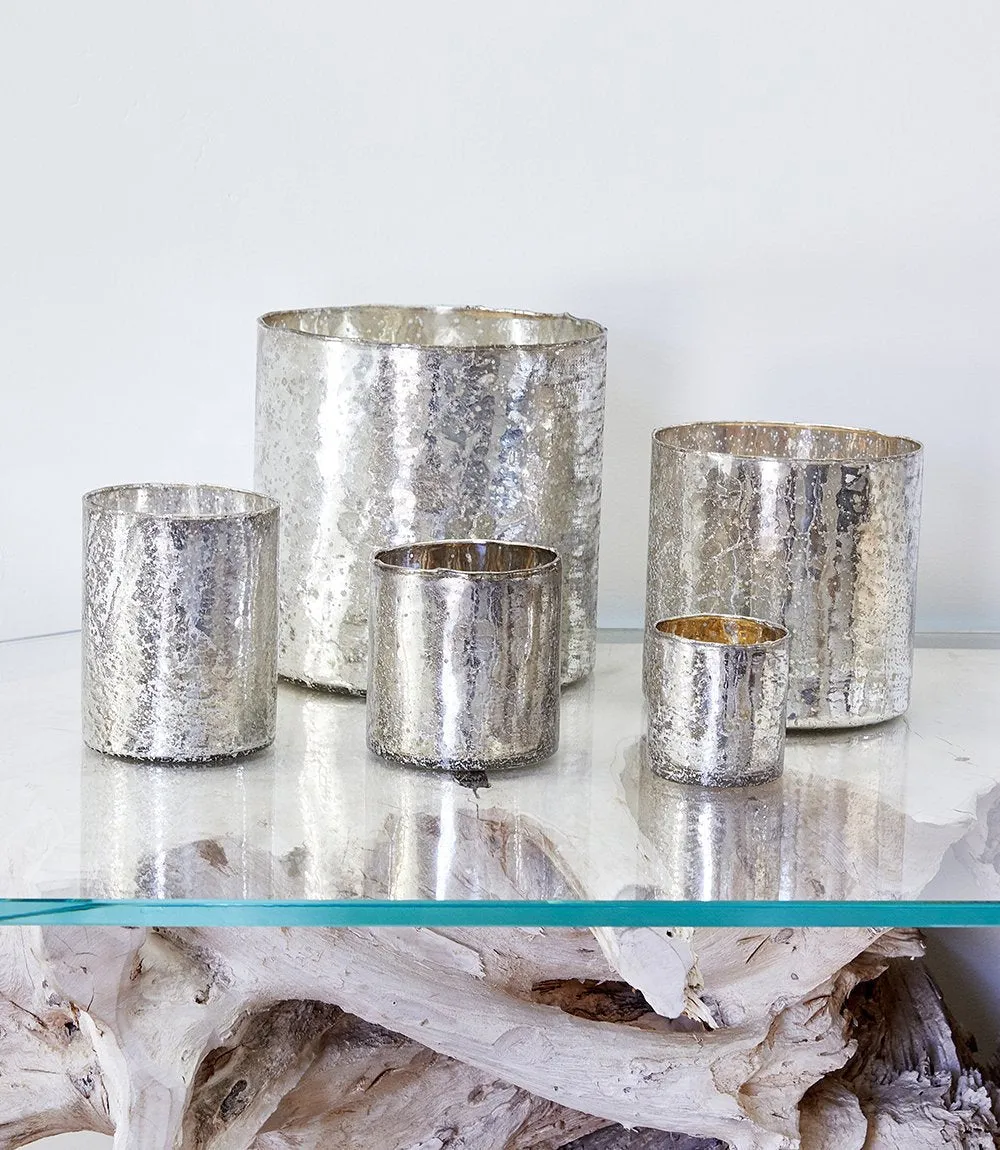 Silver Glass Candleholder/Vase