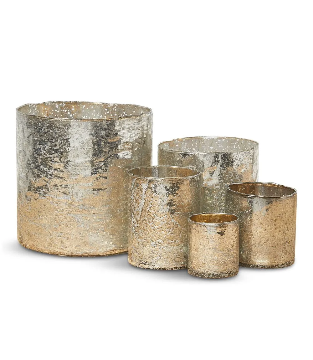 Silver Glass Candleholder/Vase