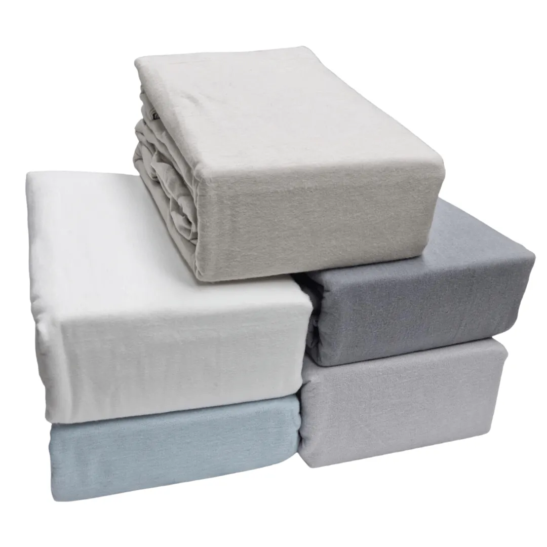 Simon Baker Cotton Flannel Winter Sheet Set Natural 4 Piece