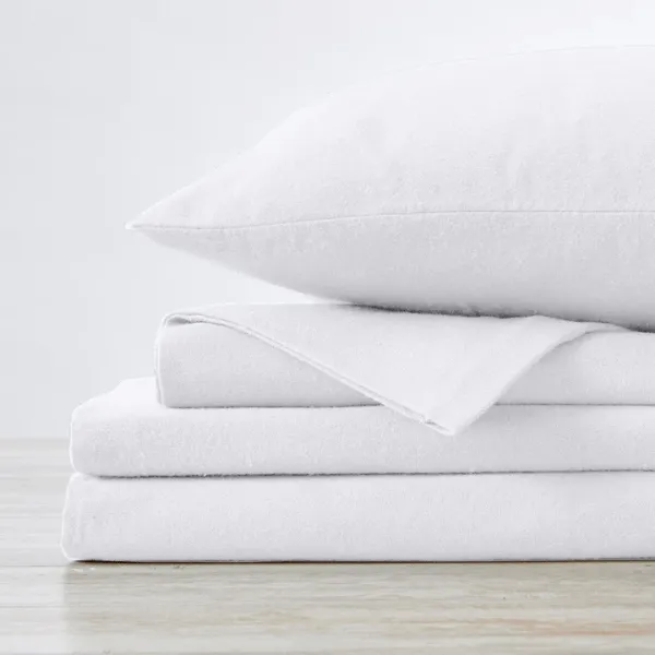 Simon Baker Cotton Flannel Winter Sheet Set Natural 4 Piece