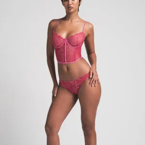 Skims Embroidered Tulle Cropped Corset