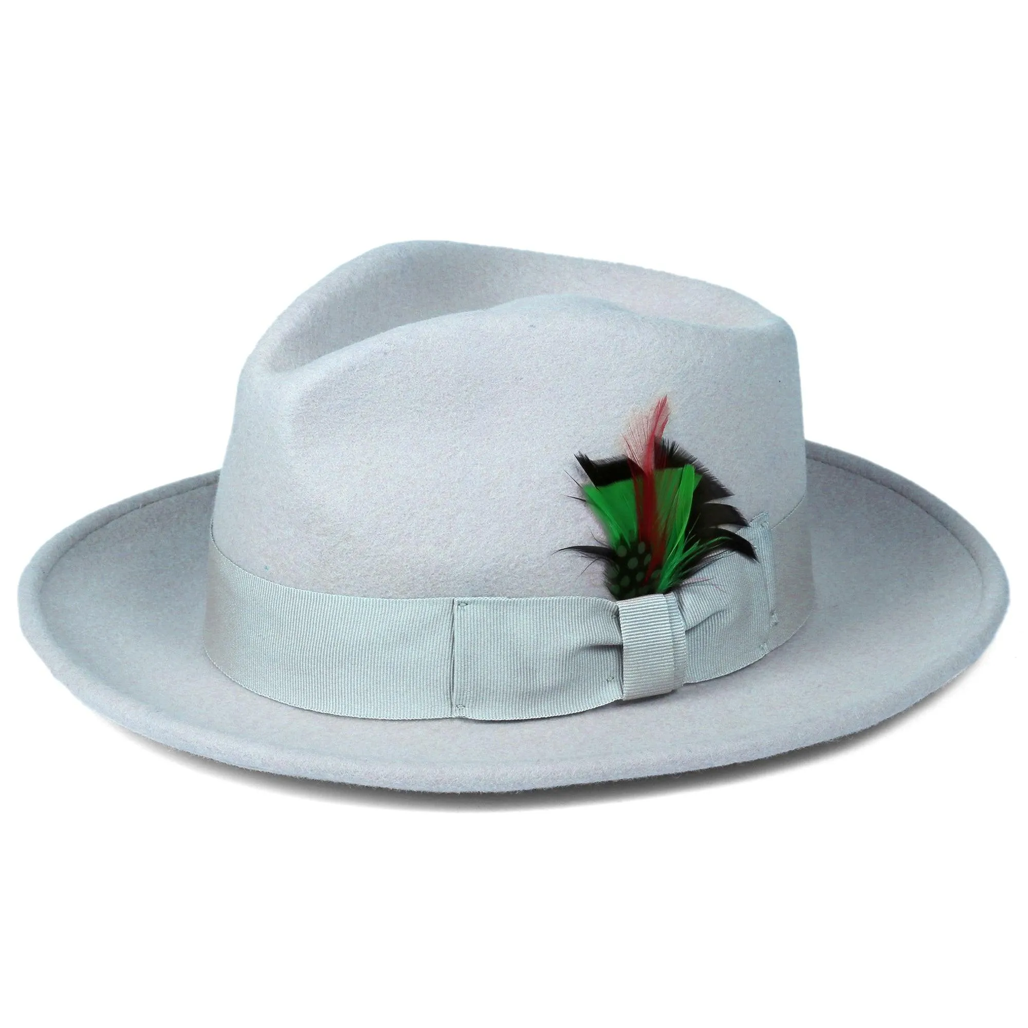 Sky Blue Fedora 100% Australian Wool Crushable Hat