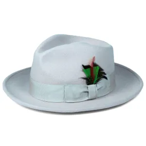 Sky Blue Fedora 100% Australian Wool Crushable Hat