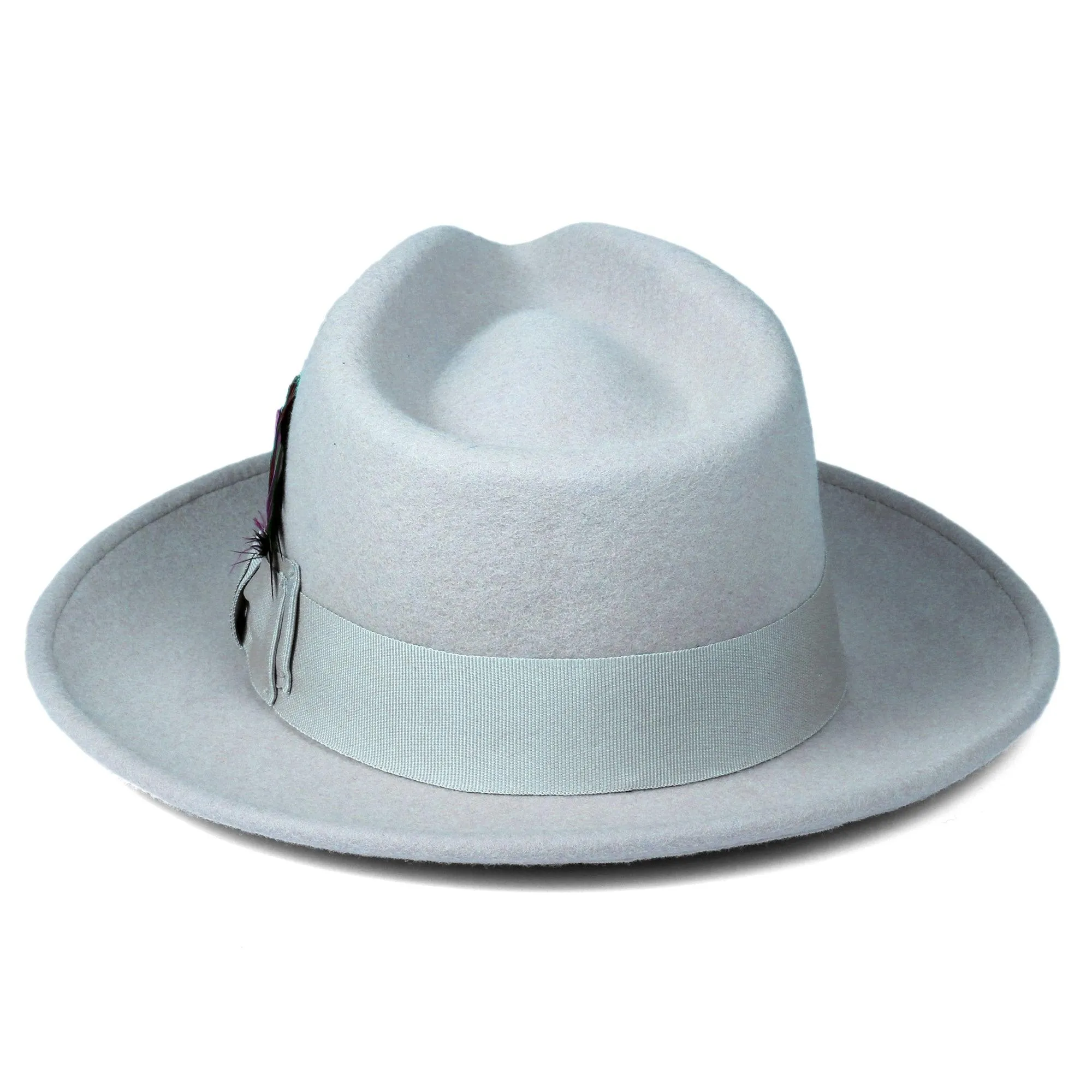 Sky Blue Fedora 100% Australian Wool Crushable Hat