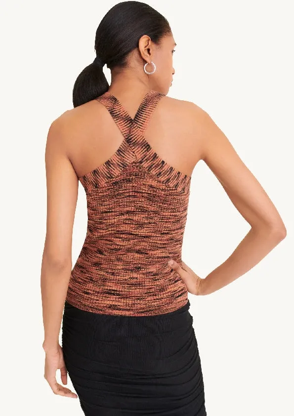 Sleeveless Crossover Sweater Tank Top