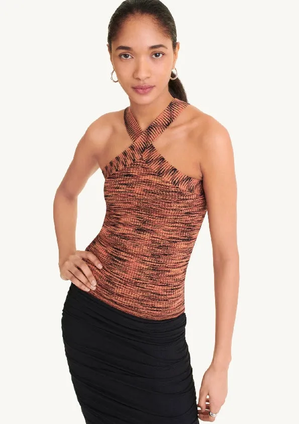 Sleeveless Crossover Sweater Tank Top