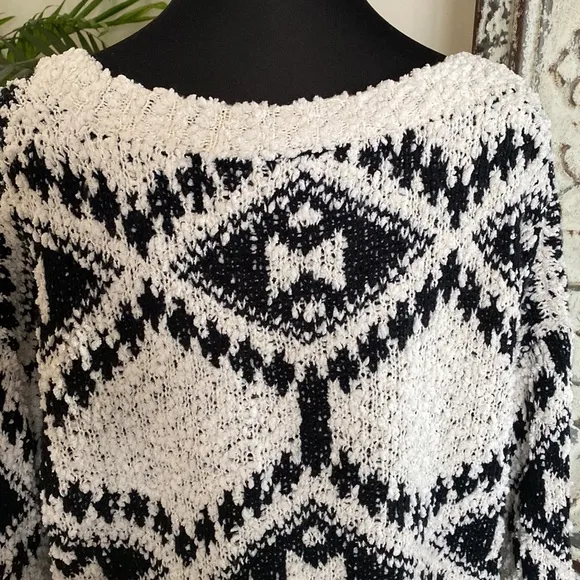 Soft Chunky Knit Distressed Wide Sleeved Deep V-Neck Sweater