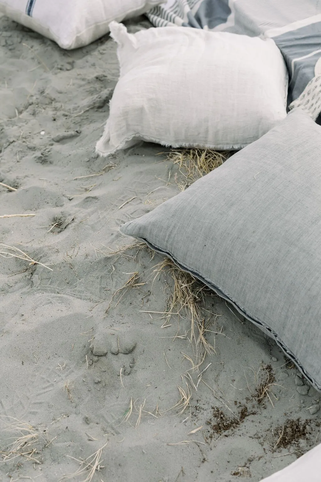 Soft Grey Lina Linen Pillow