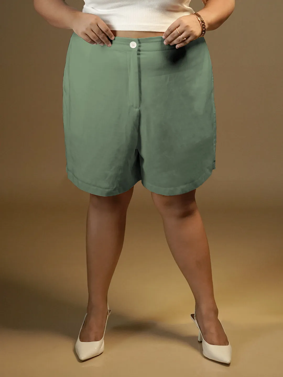 Solid Relaxed Fit Shorts