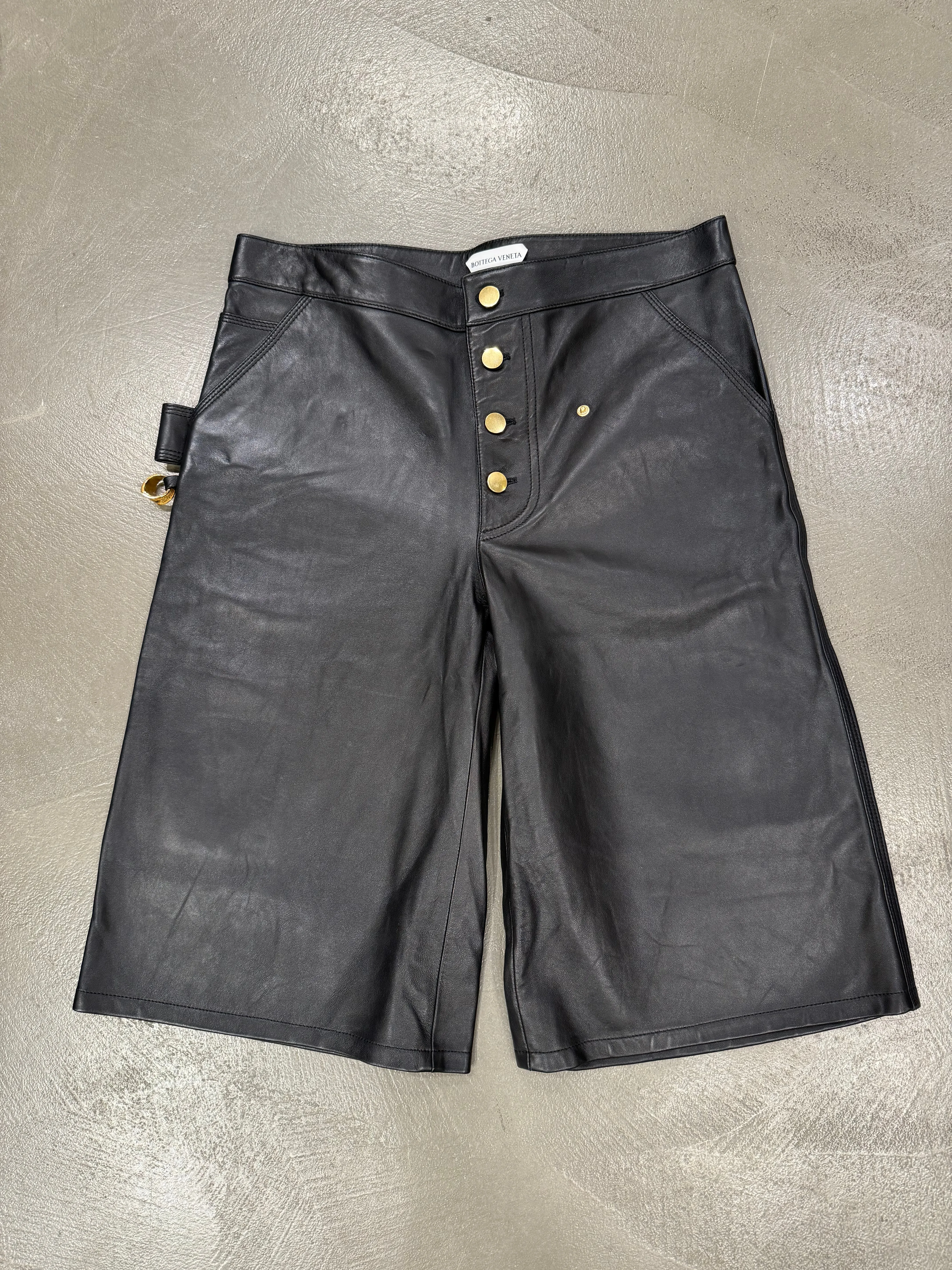 S/S 2020 Bottega Veneta leather carpenter shorts