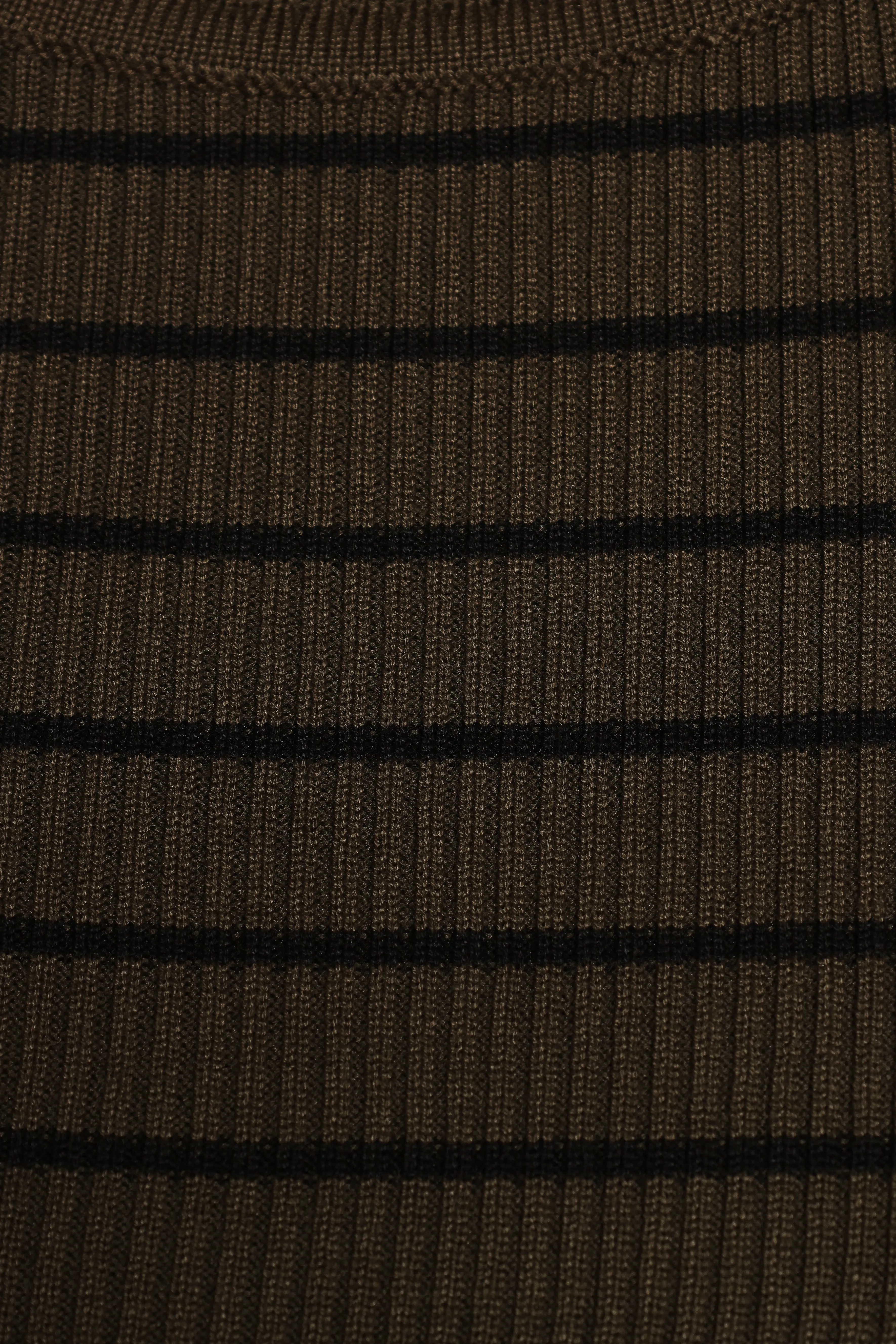 Stacie Ribbed Knit Top - Olive Stripe