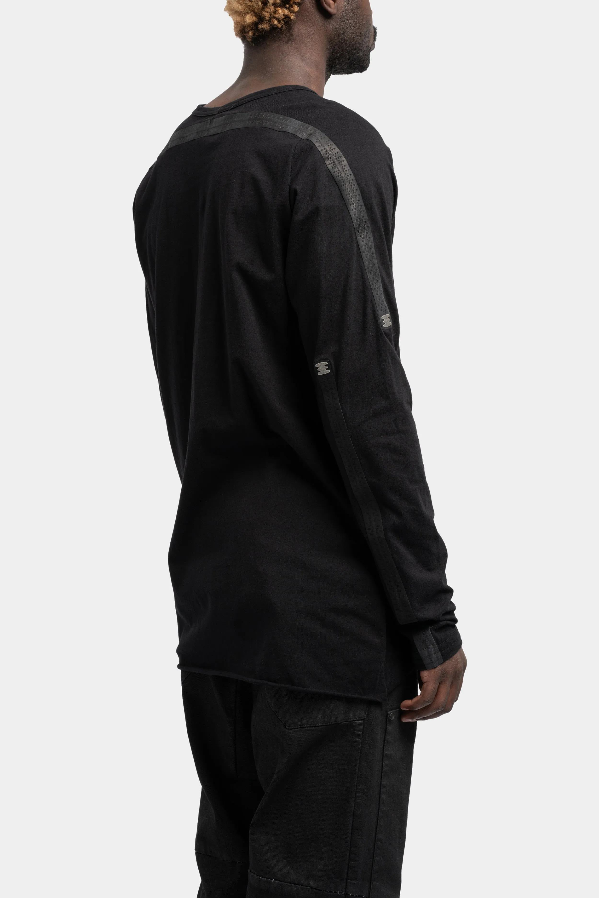 Stapled long sleeve t-shirt, Black