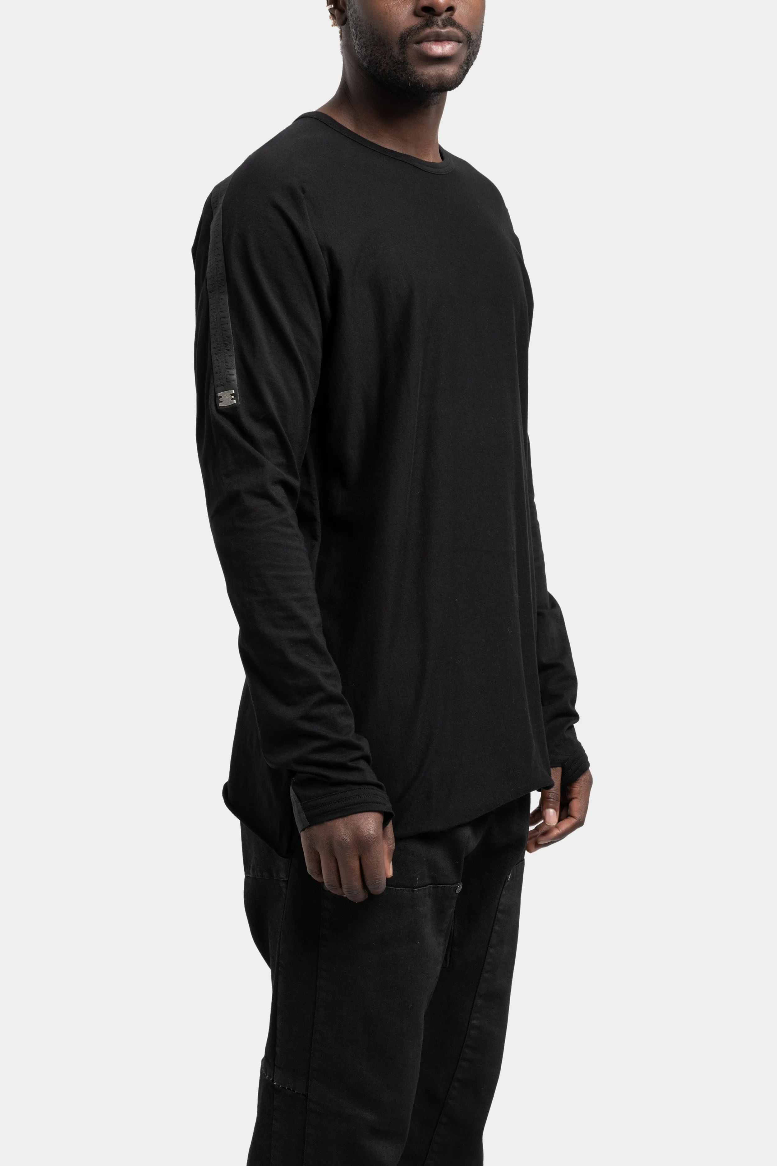 Stapled long sleeve t-shirt, Black