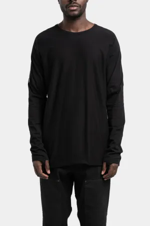 Stapled long sleeve t-shirt, Black