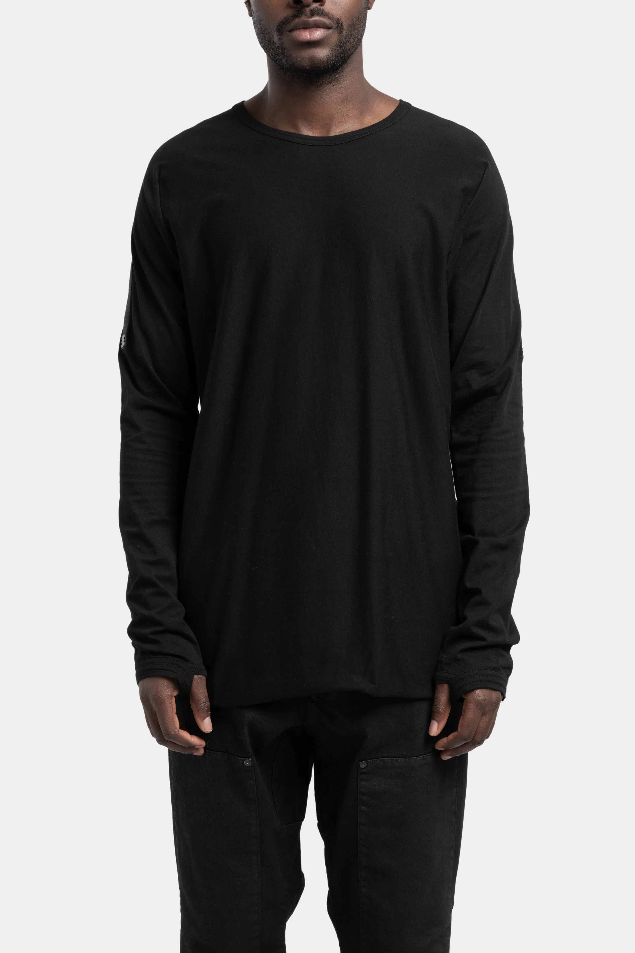 Stapled long sleeve t-shirt, Black