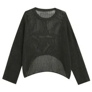 Star Aesthetic Knit Sweater with Oversized Fit and Star Pattern