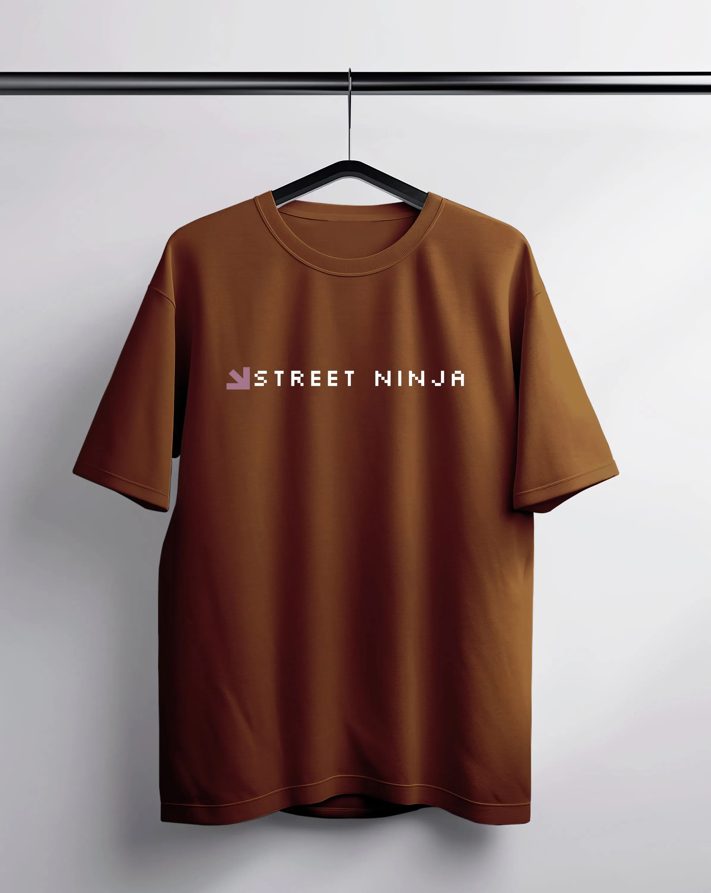 Street Ninja Brown Oversized Tee