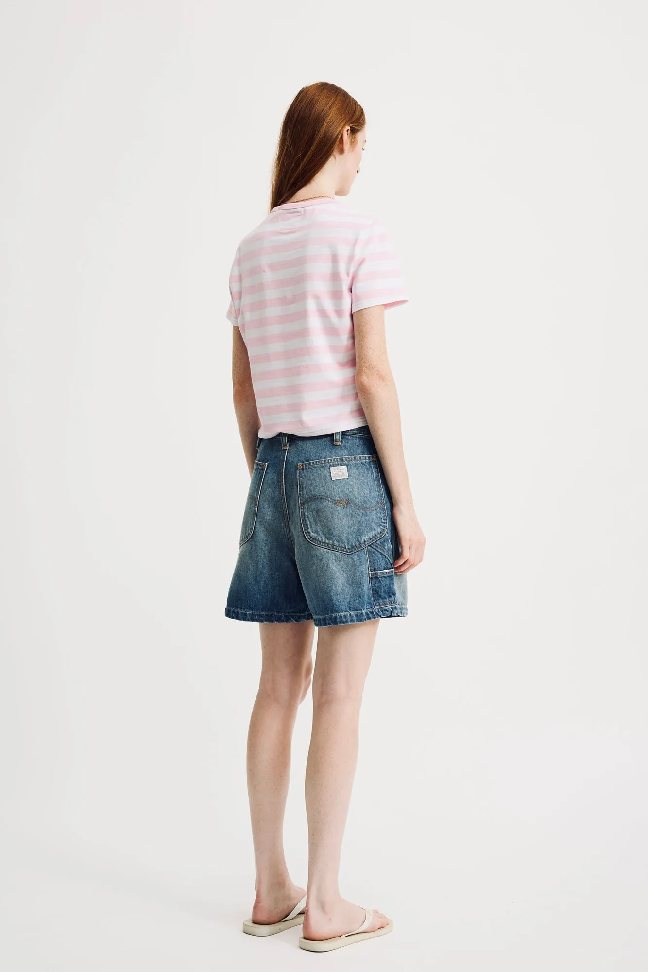 Striped Baby Tee - Light Pink Wide Stripe