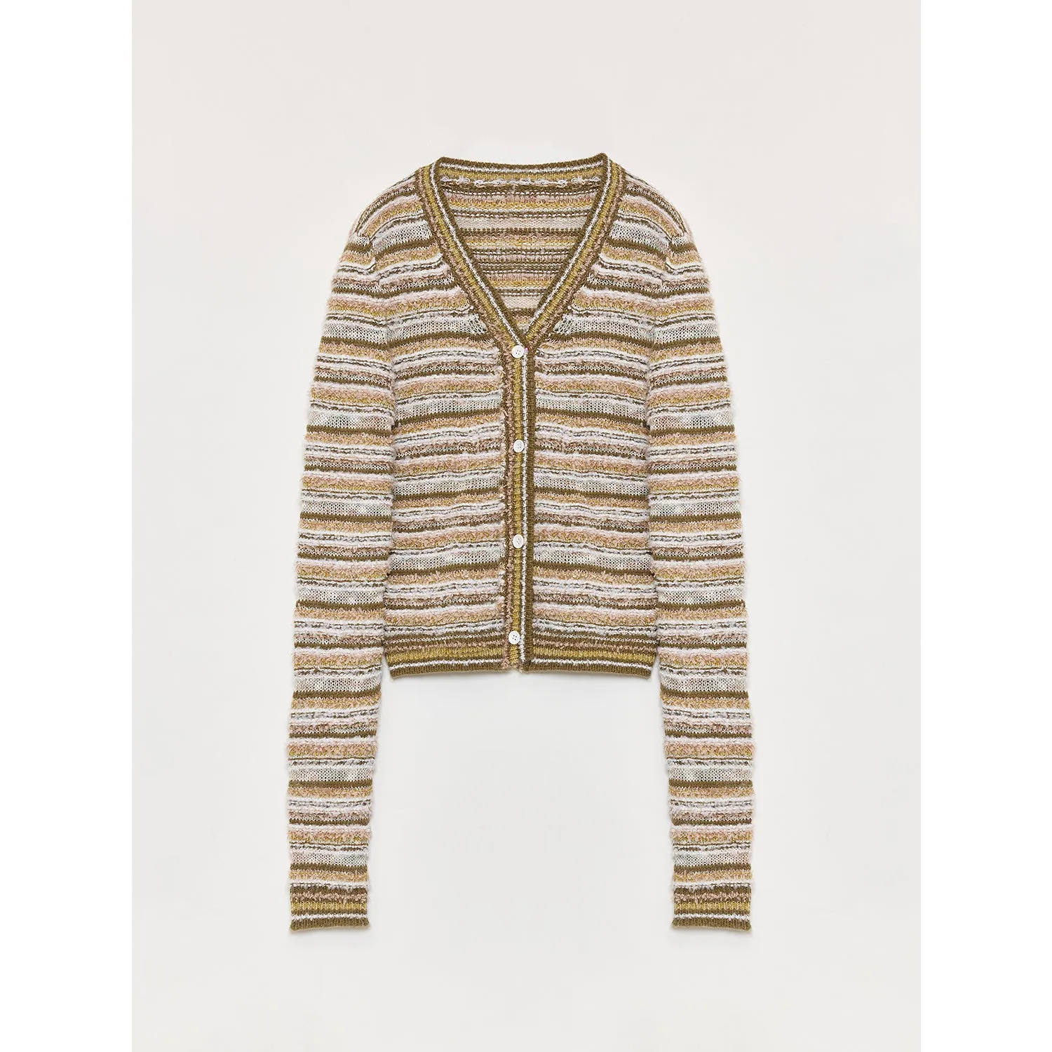 Striped Knit Cardigan Vest