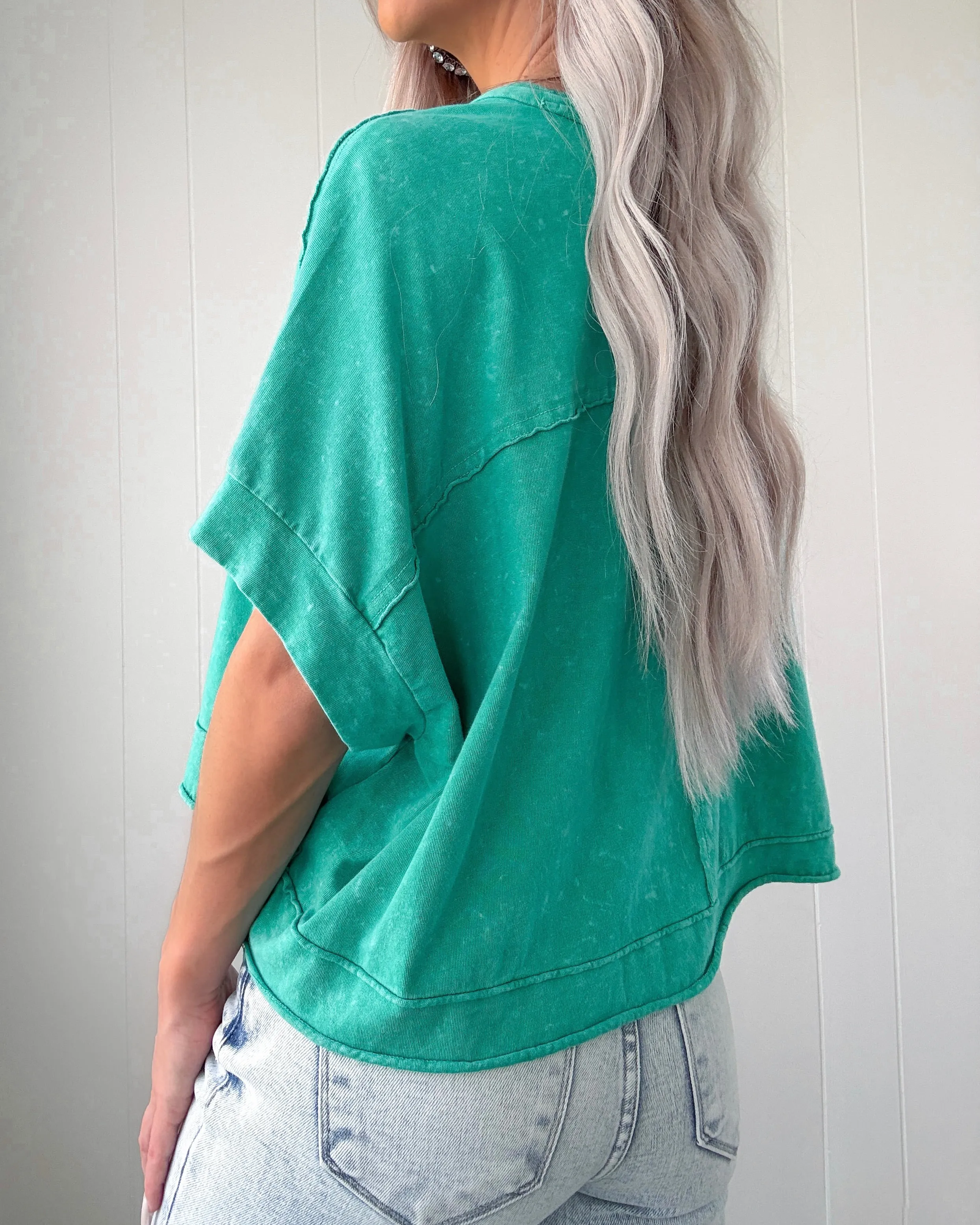 Sunny Daze Crop Tee - Turquoise
