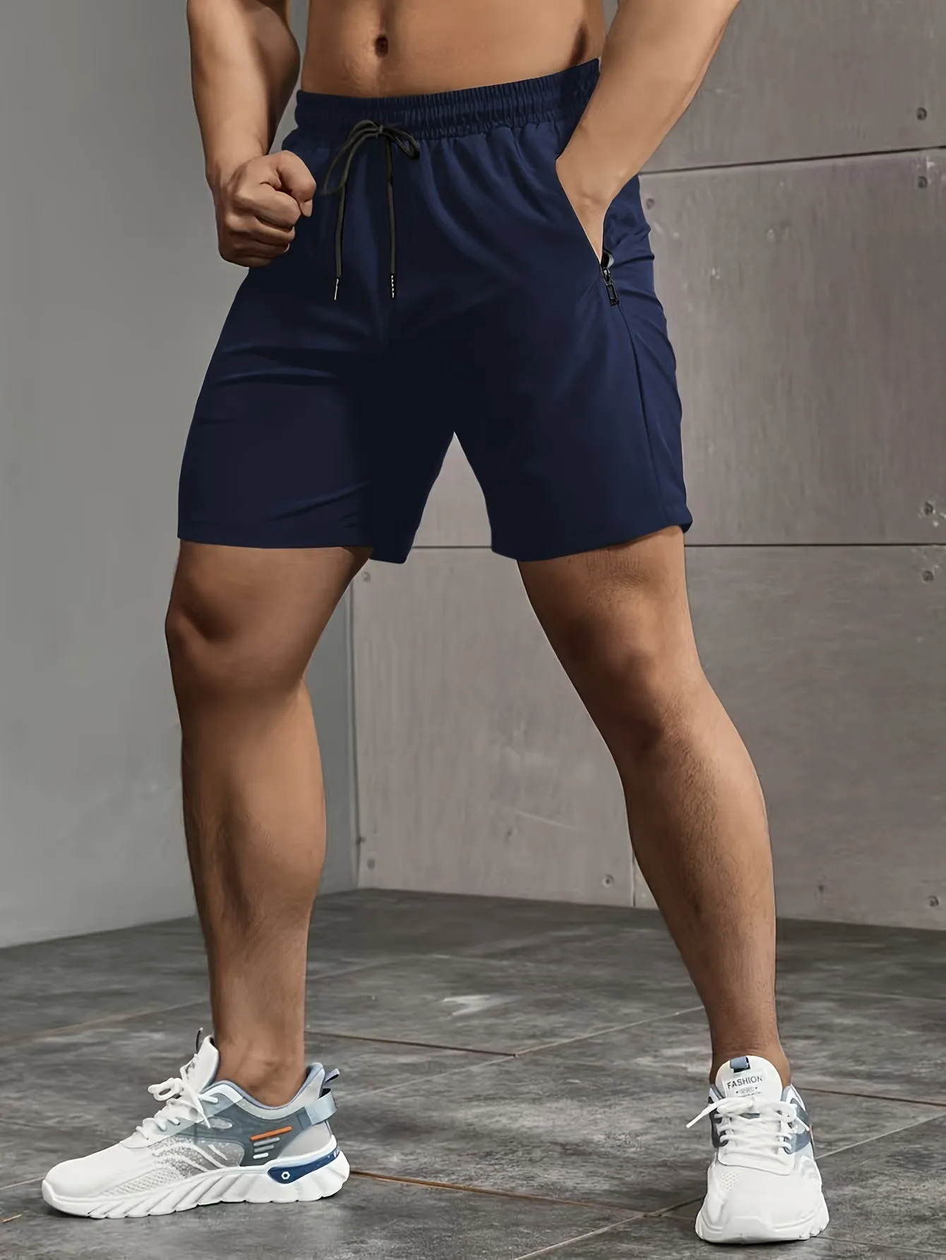 Super Thin Men's Casual Simple Style Comfy Shorts, PERFORMANCE Letter Print Home Pajamas Bottom With Zipper Pockets And Drawstrings, Men's Summer Outdoor Fitness Clothing