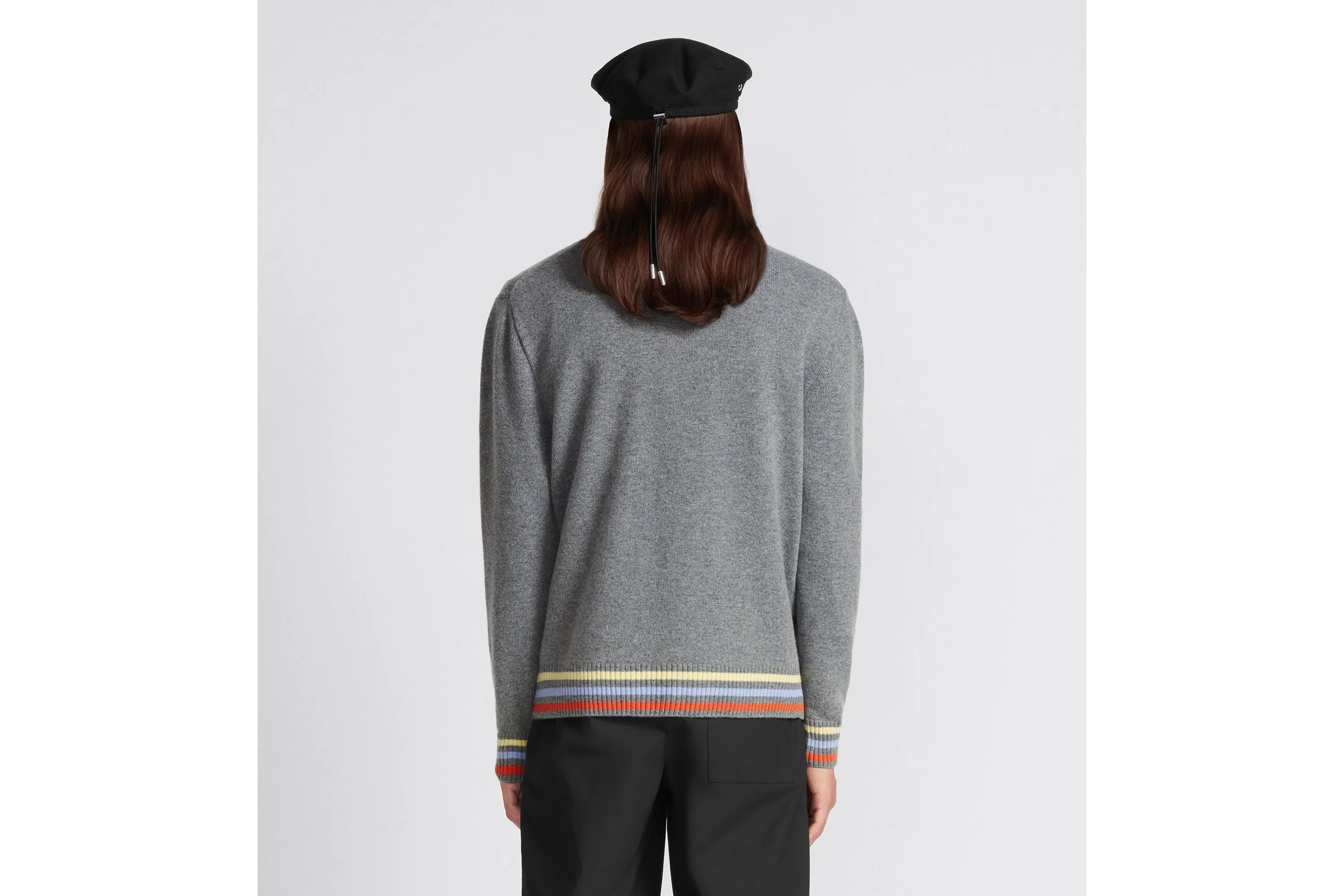 Sweater • Gray Wool and Cashmere Intarsia