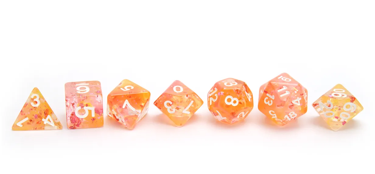 Swirl Foil Dice | Pink & Orange