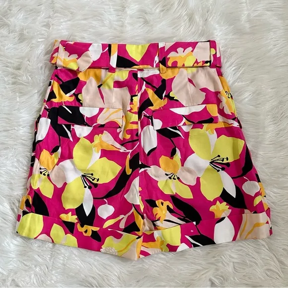 TED BAKER 1 / US 4 Thiana Abstract Floral Print Belted Shorts • High Waisted