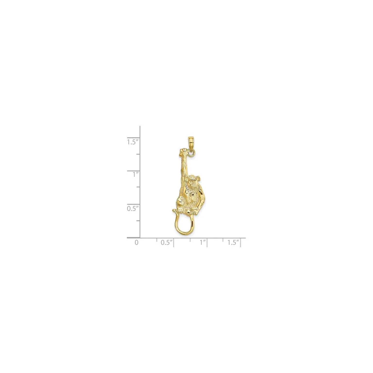 Textured Hanging Monkey Pendant