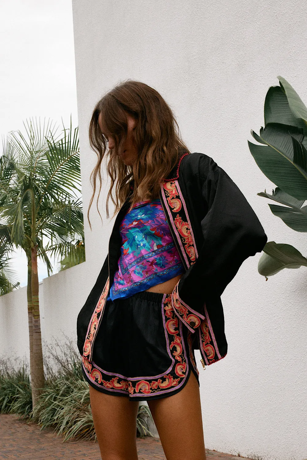 That’s What I Like Embroidered Silk Satin Shorts